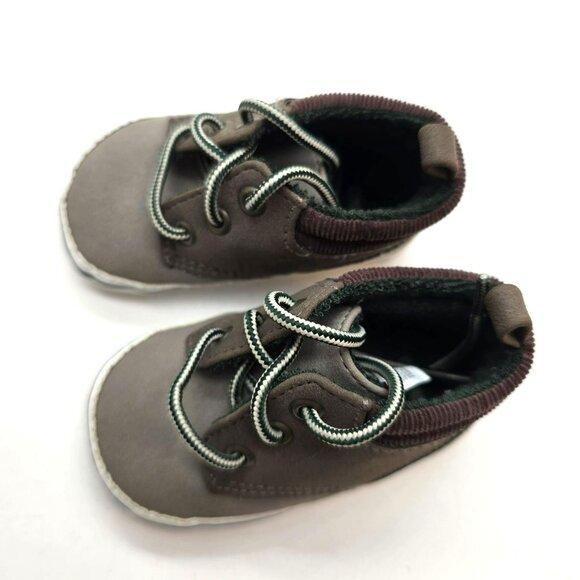 Gymboree Toddler Boys Gray Brown Faux Suede Lace-Up Ankle Boots Size 2 jj3734 - Picture 6 of 8